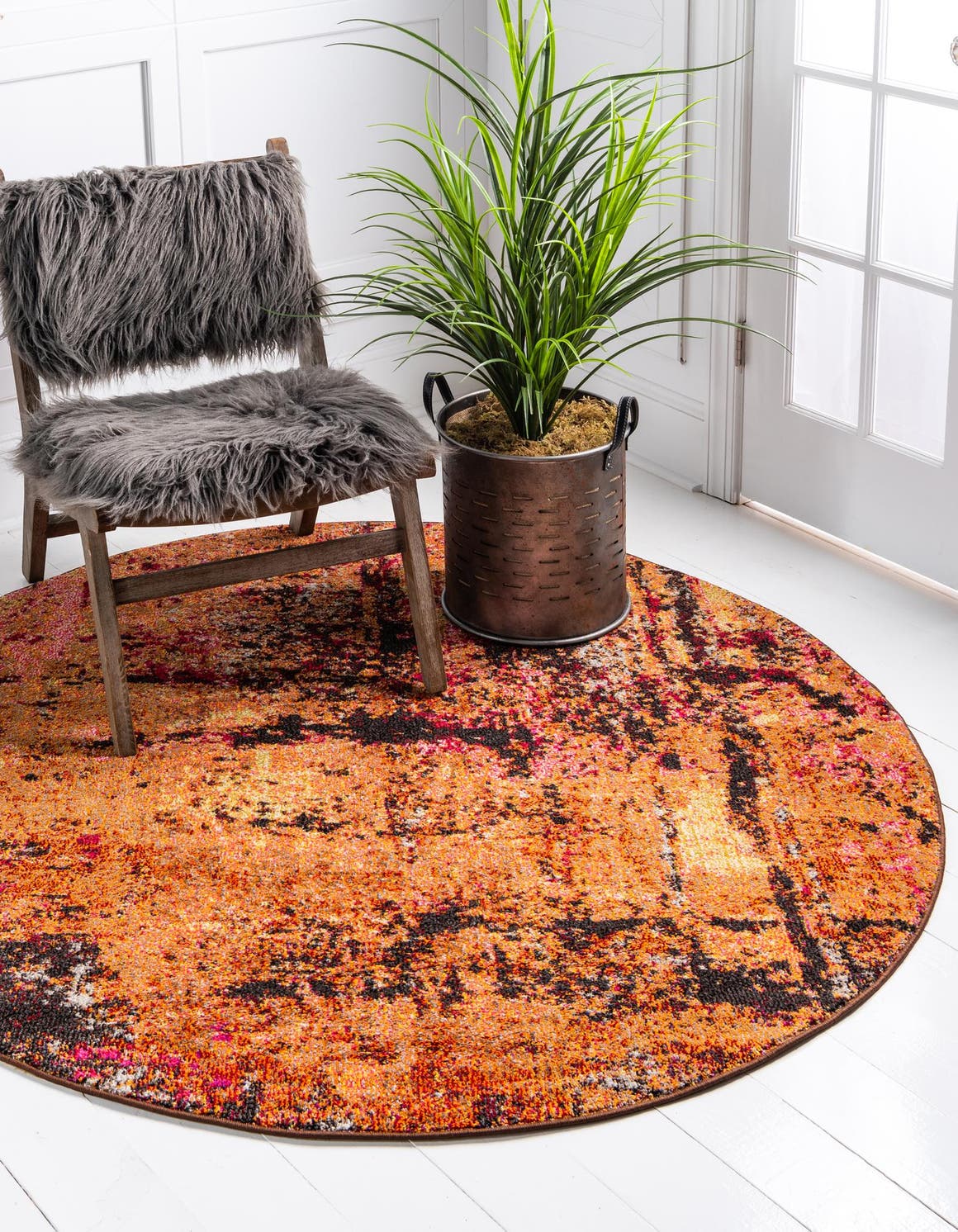 Rund Teppich Casablanca in Orange von Hadorn™ - Lifestyle Image