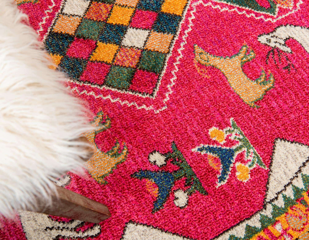 Rund Teppich Santa Fe in Rosa von Hadorn™ - Lifestyle Image