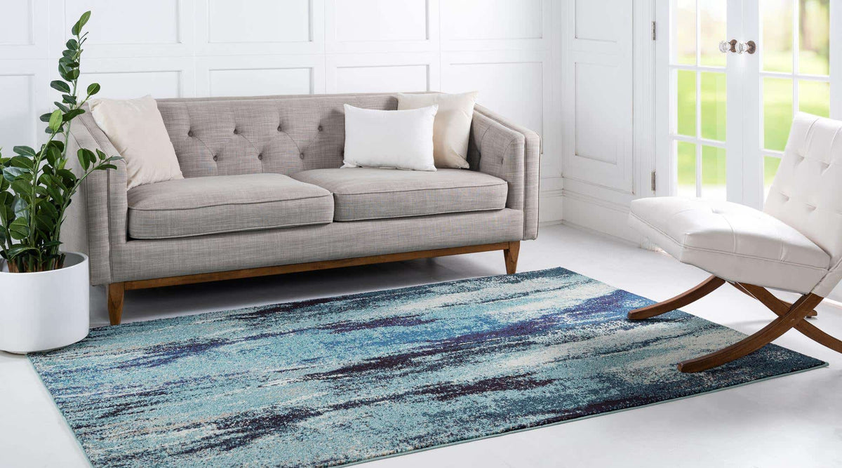 Rechteck Teppich Barcelona in Blau von Hadorn™ - Lifestyle Image