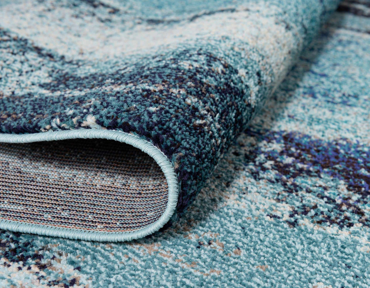 Quadratisch Teppich Barcelona in Blau von Hadorn™ - Lifestyle Image