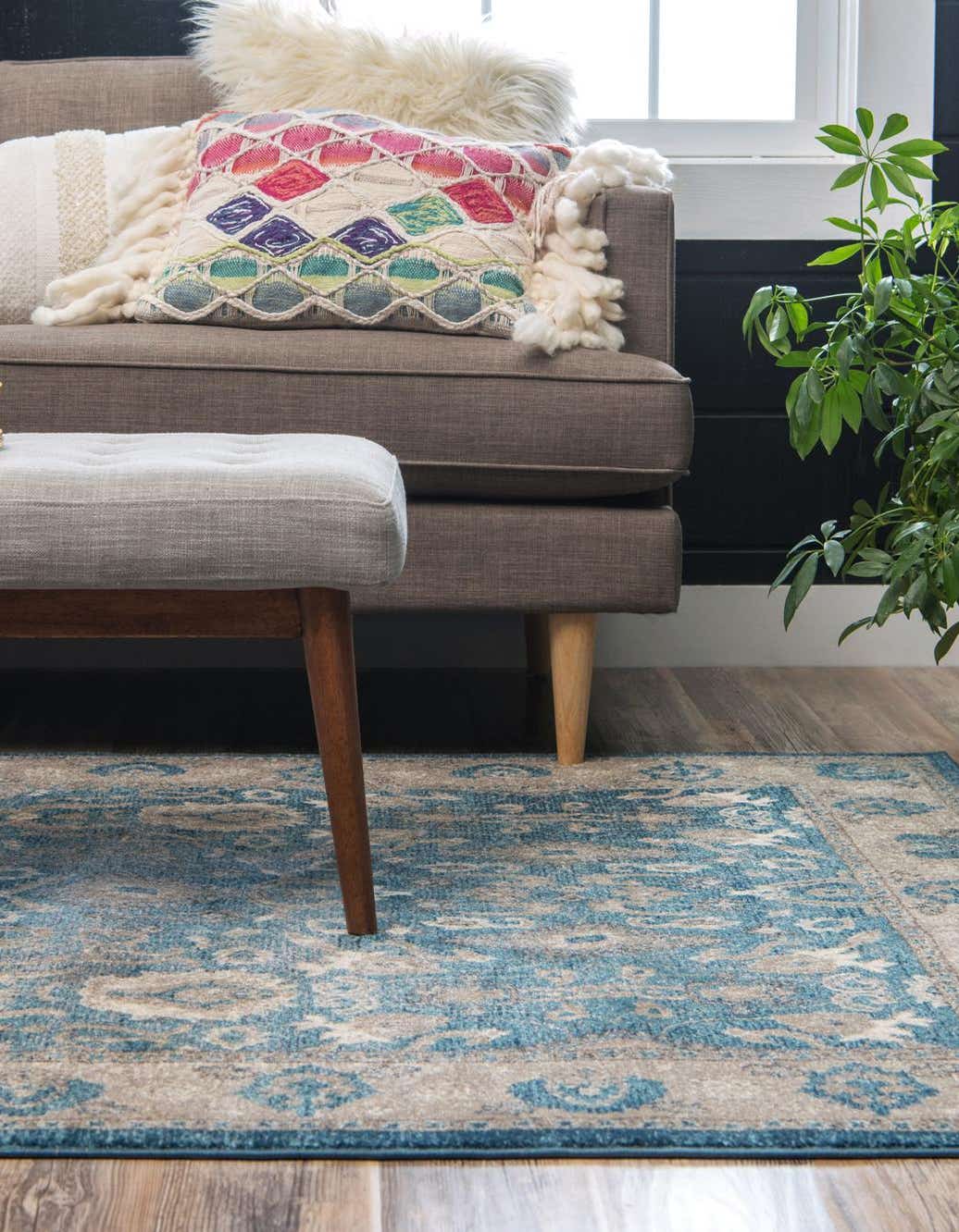 Rechteck Teppich Vienna in Hellblau von Hadorn™ - Lifestyle Image