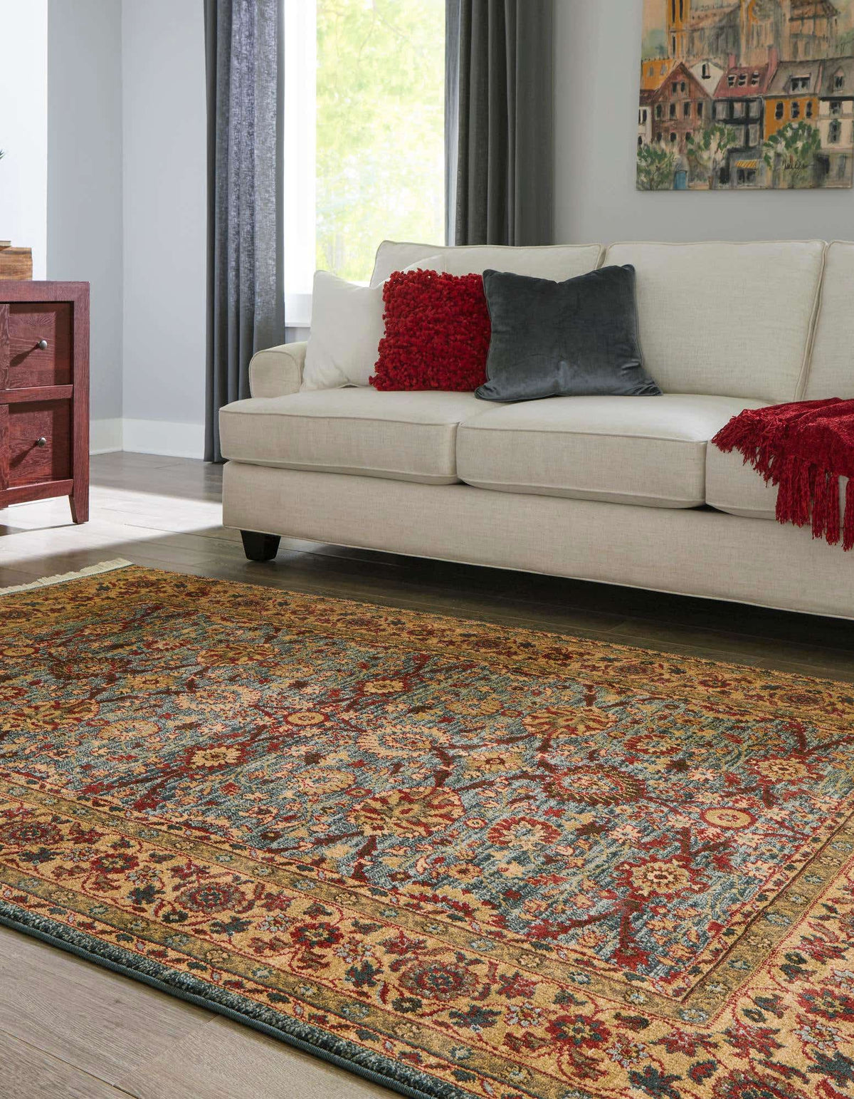 Rechteck Teppich Kensington in Blau von Hadorn™ - Lifestyle Image