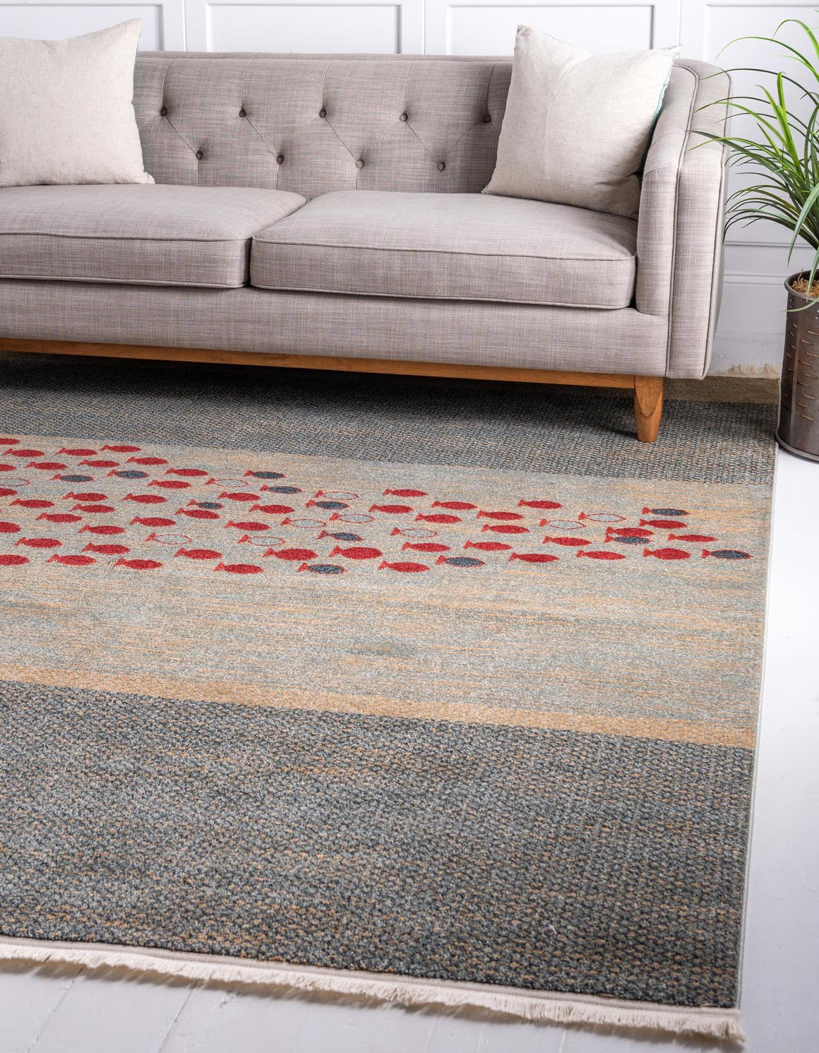 Quadratisch Teppich Kashkuli Gabbeh in Blau von Hadorn™ - Lifestyle Image