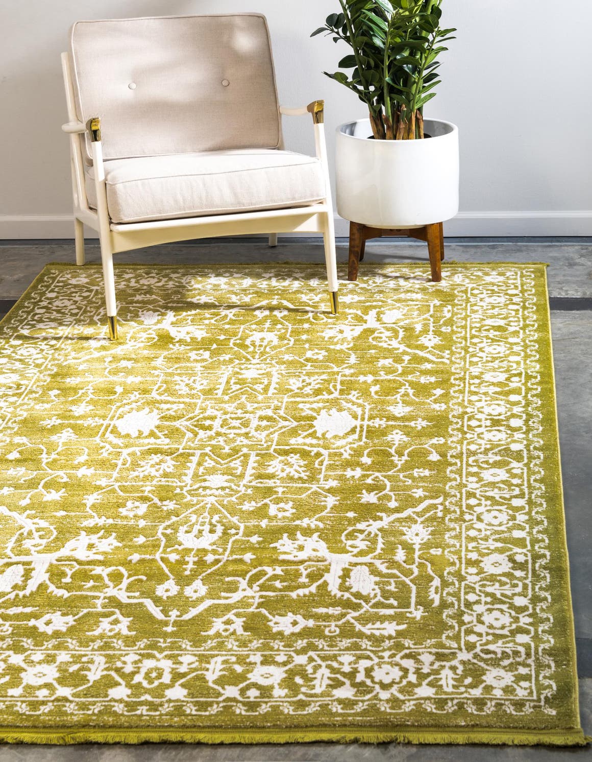 Rechteck Teppich New Vintage in Hellgrün von Hadorn™ - Lifestyle Image