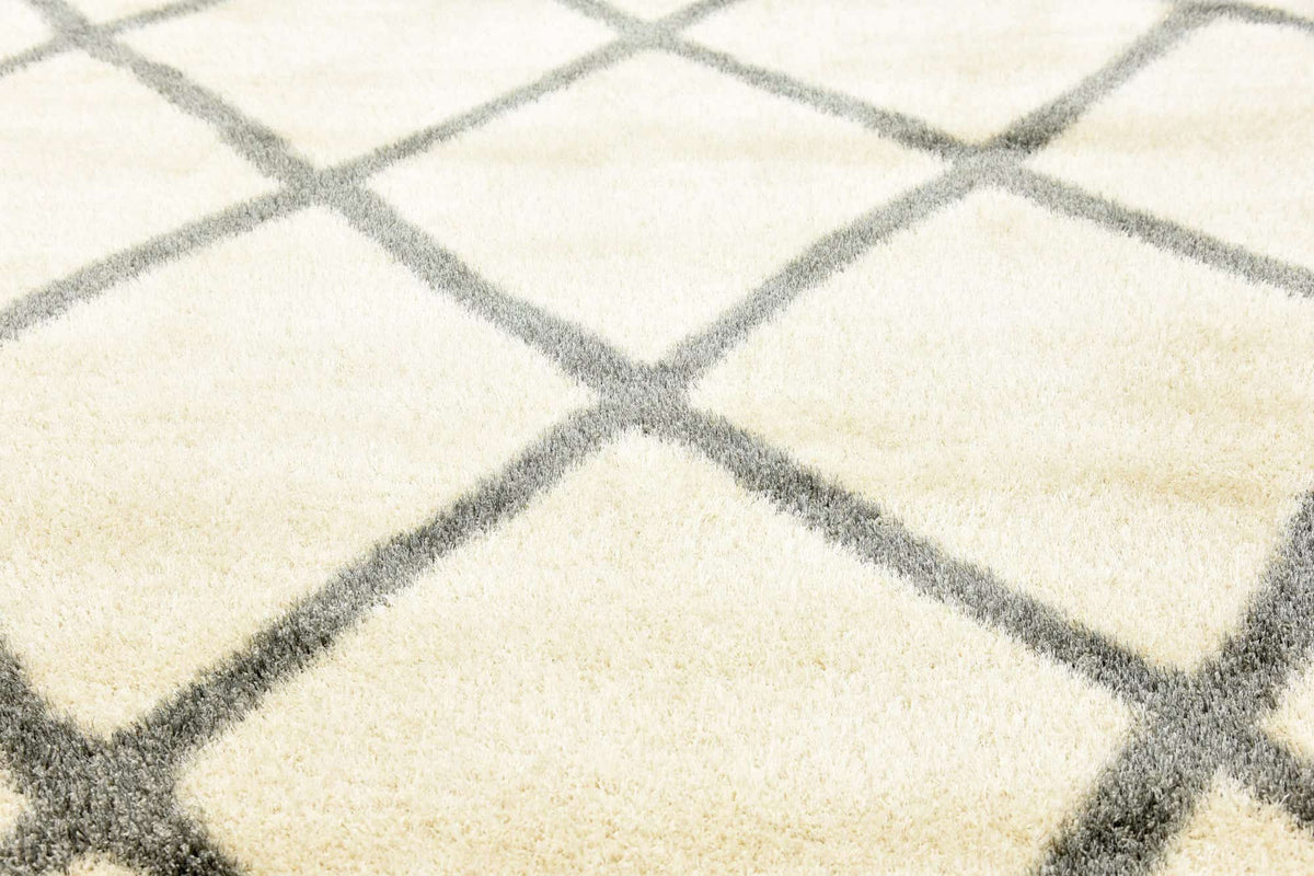 Rechteck Hochflorteppich Luxe Trellis Shag in Beige von Hadorn™ - Lifestyle Image