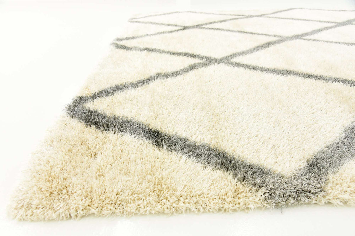 Rechteck Hochflorteppich Luxe Trellis Shag in Beige von Hadorn™ - Lifestyle Image