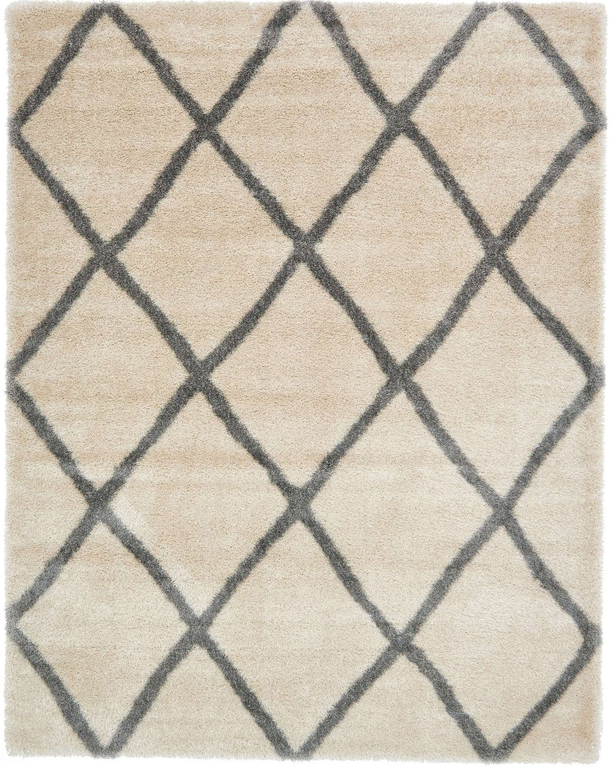 Rechteck Hochflorteppich Luxe Trellis Shag in Beige von Hadorn™ - Lifestyle Image
