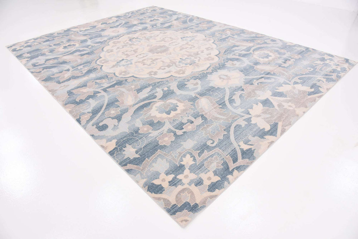 Rechteck Teppich Restoration in Blau von Hadorn™ - Lifestyle Image