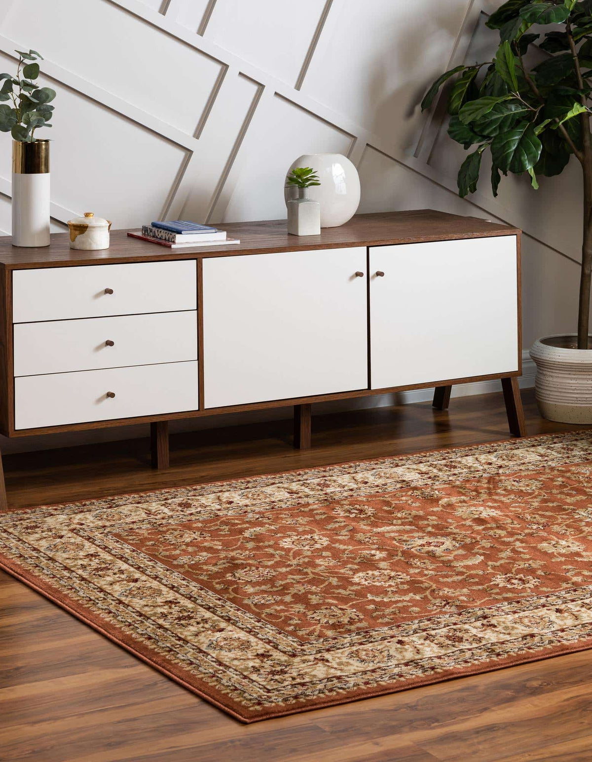 Rechteck Teppich Classic Agra in Ziegelrotes helles Rosa von Hadorn™ - Lifestyle Image