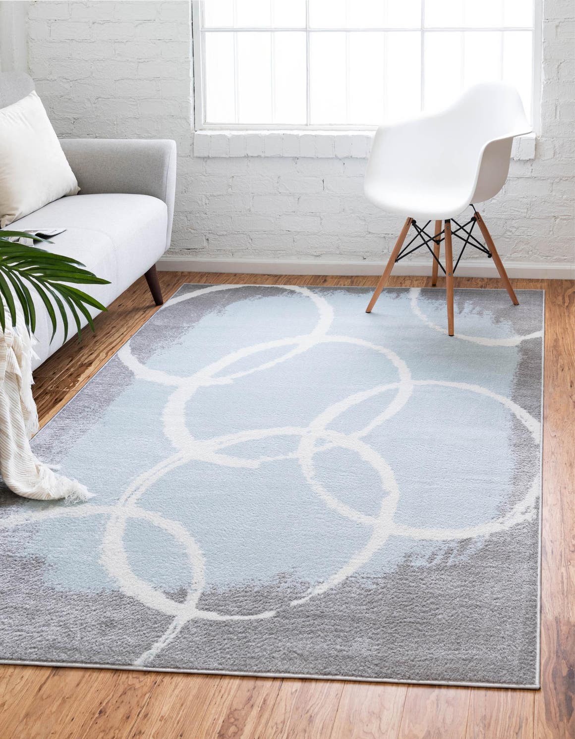 Rechteck Teppich Metropolis in Hellblau von Hadorn™ - Lifestyle Image