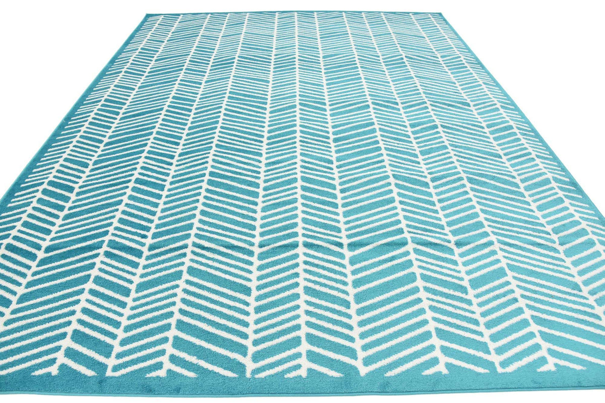 Rechteck Teppich Metropolis in Türkis von Hadorn™ - Lifestyle Image