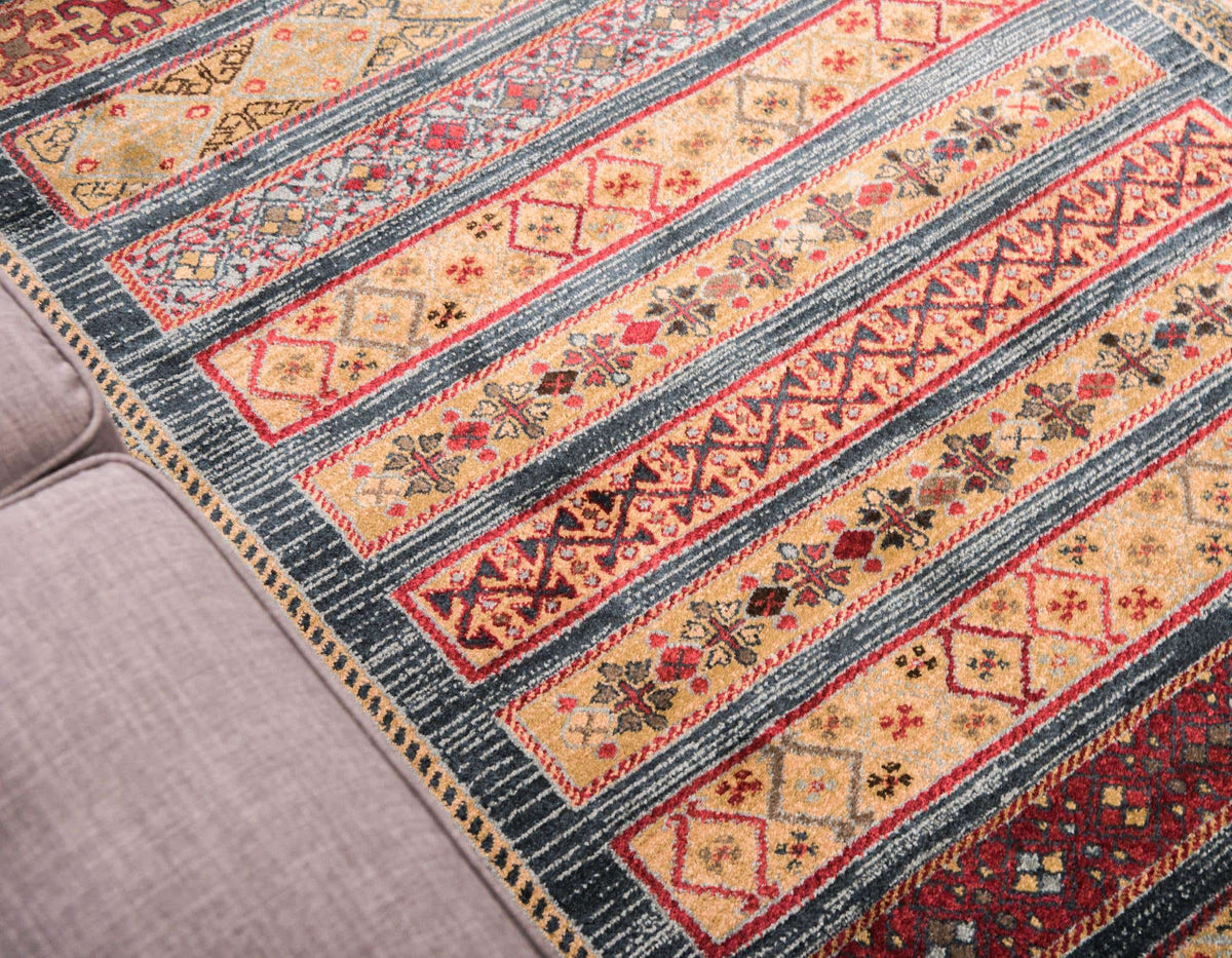 Quadratisch Teppich Kashkuli Gabbeh in Blau von Hadorn™ - Lifestyle Image