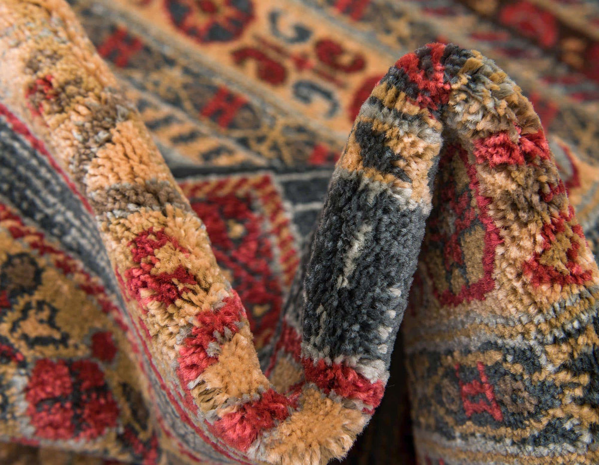 Quadratisch Teppich Kashkuli Gabbeh in Blau von Hadorn™ - Lifestyle Image
