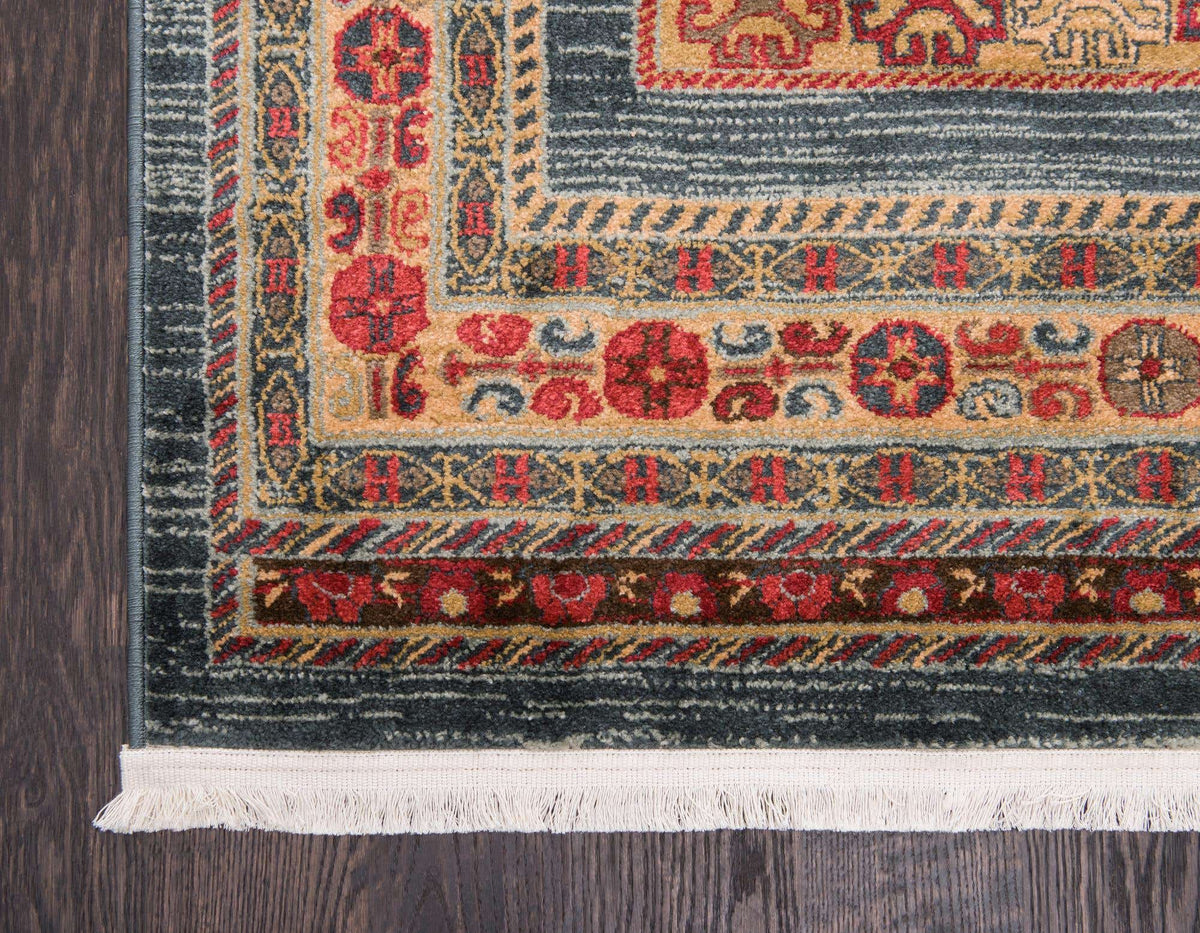 Quadratisch Teppich Kashkuli Gabbeh in Blau von Hadorn™ - Lifestyle Image