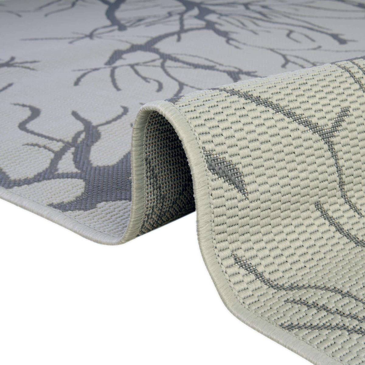 Rechteck Outdoor Teppich Outdoor Botanical in Hellgrau von Hadorn™ - Lifestyle Image