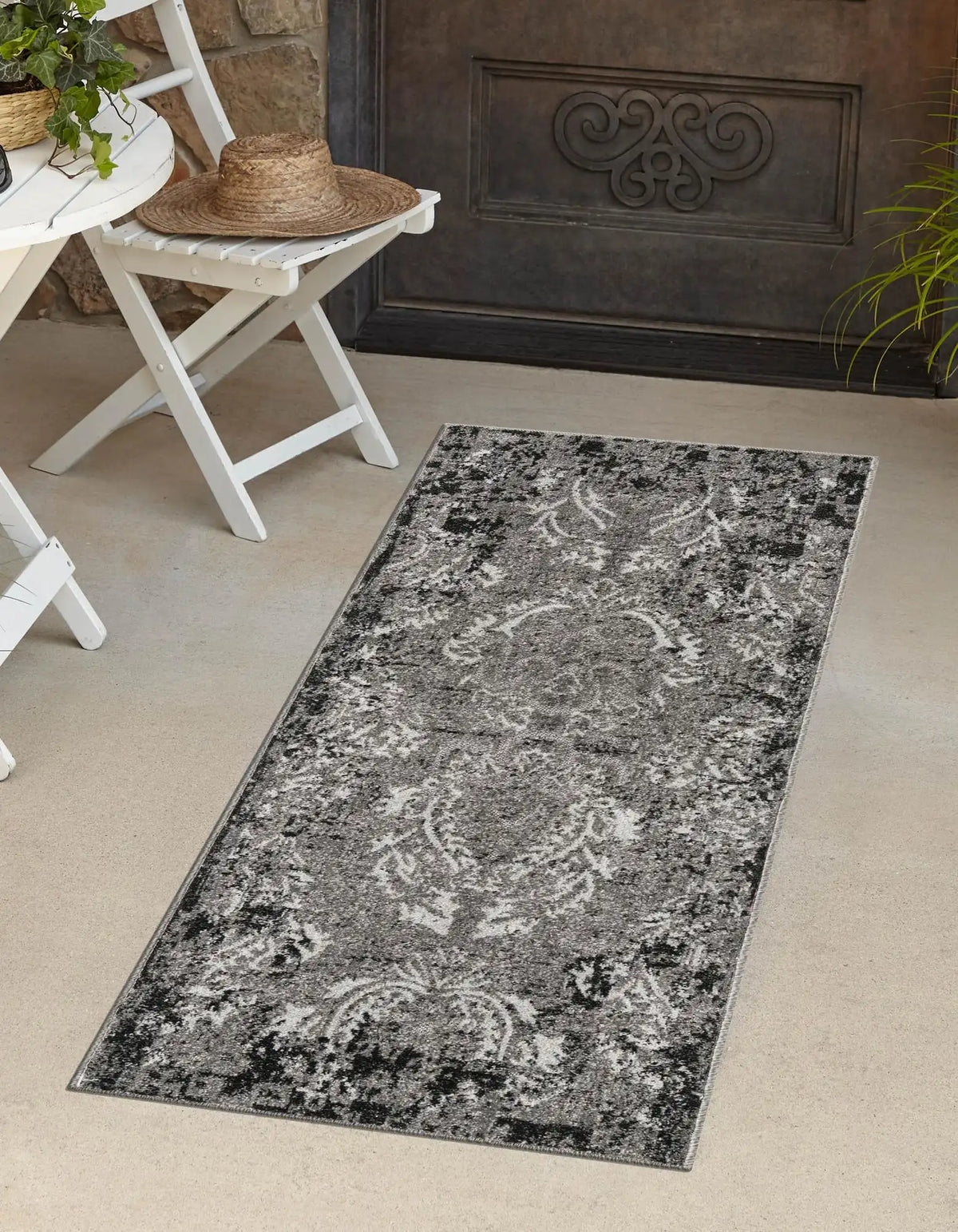 Läufer Outdoor Teppich Outdoor Botanical in Hellgrau von Hadorn™ - Lifestyle Image