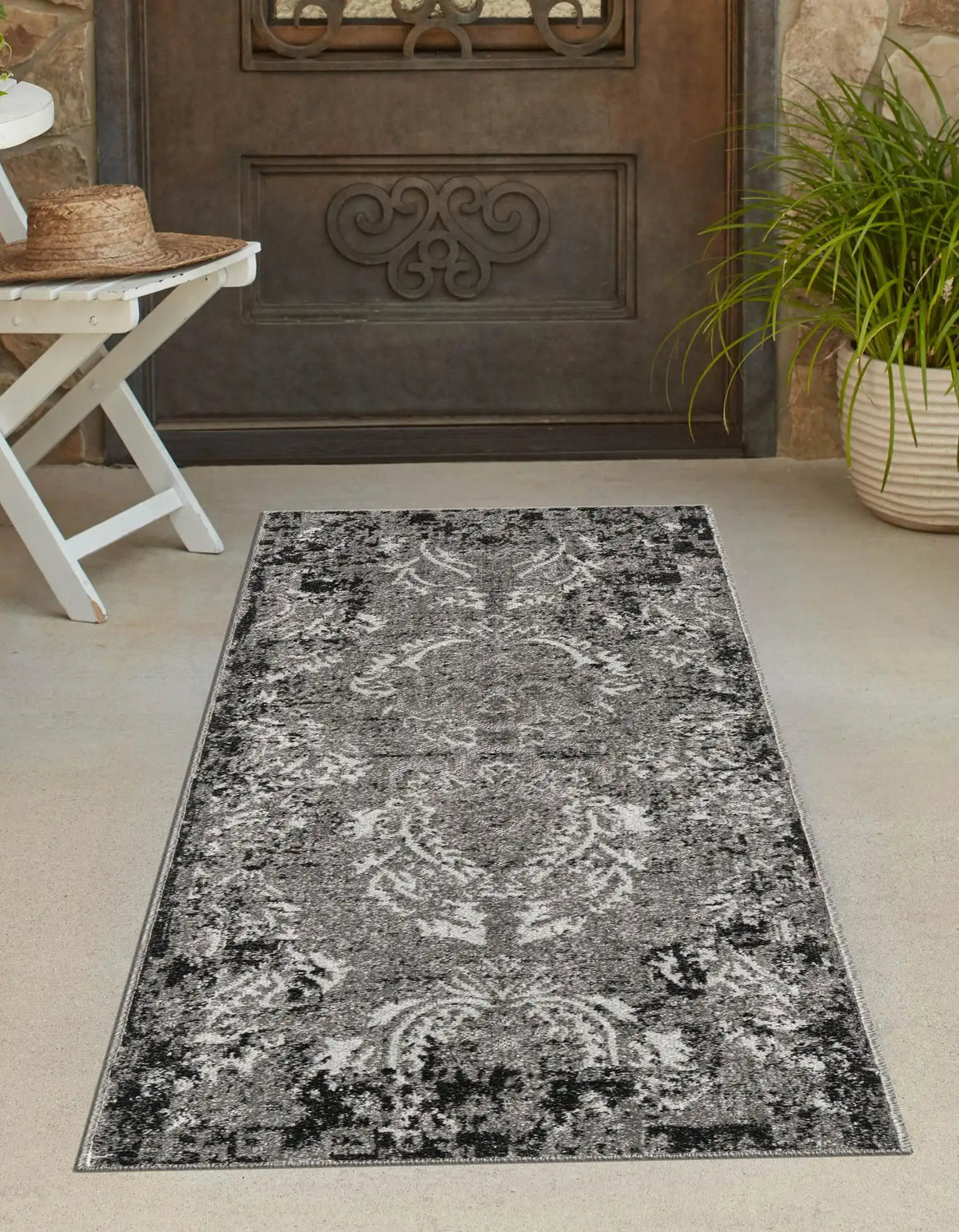 Läufer Outdoor Teppich Outdoor Botanical in Hellgrau von Hadorn™ - Lifestyle Image