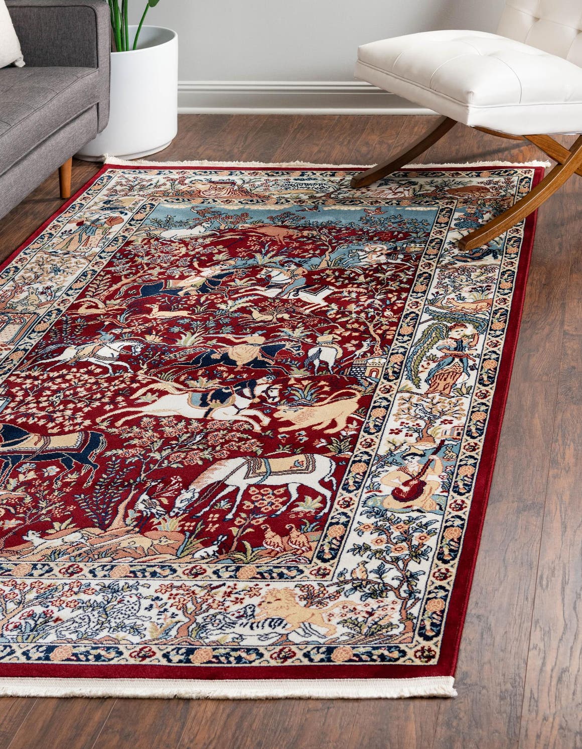 Rechteck Teppich Nain Design in Burgund von Hadorn™ - Lifestyle Image