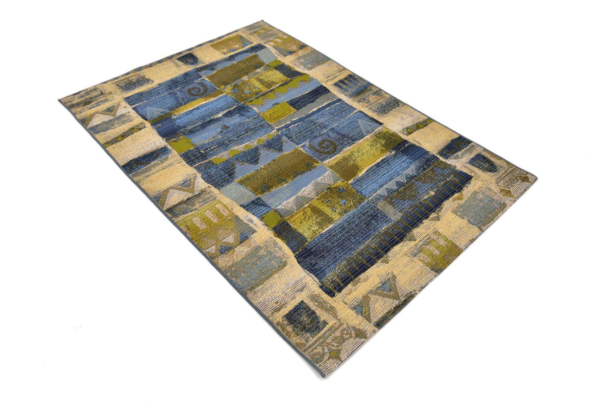 Rechteck Outdoor Teppich Outdoor Modern in Blau von Hadorn™ - Lifestyle Image