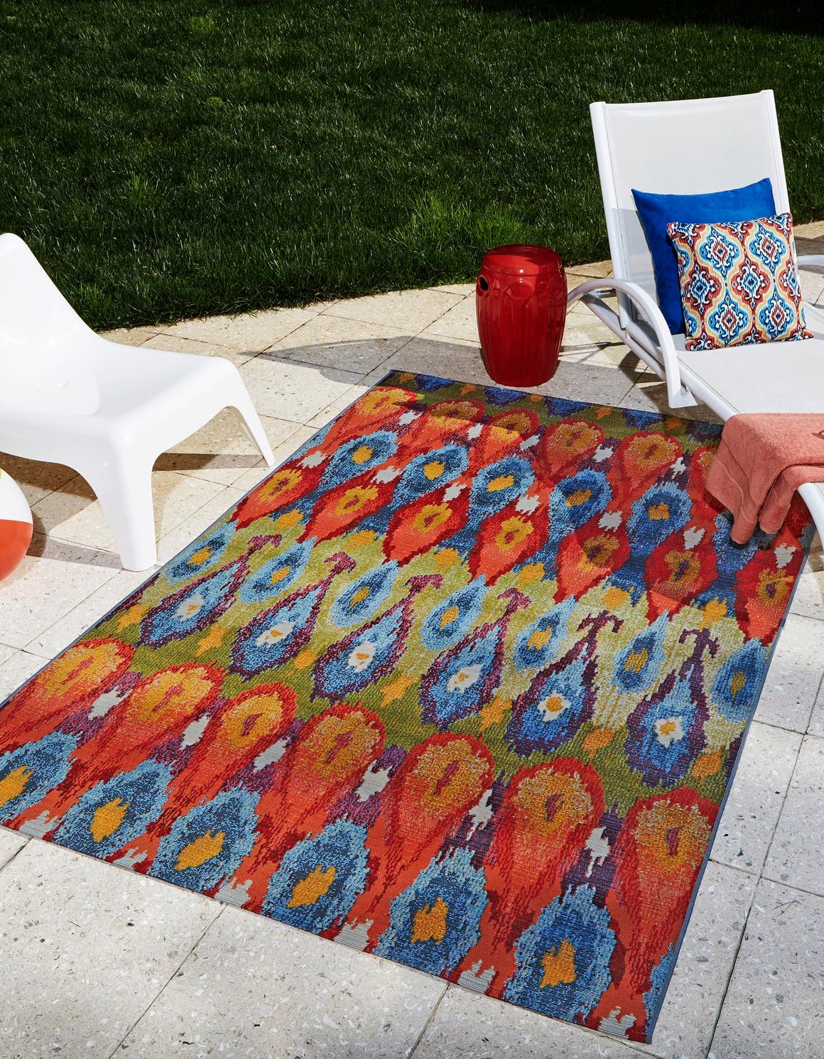 Rechteck Outdoor Teppich Outdoor Modern in Mehrfarbig von Hadorn™ - Lifestyle Image