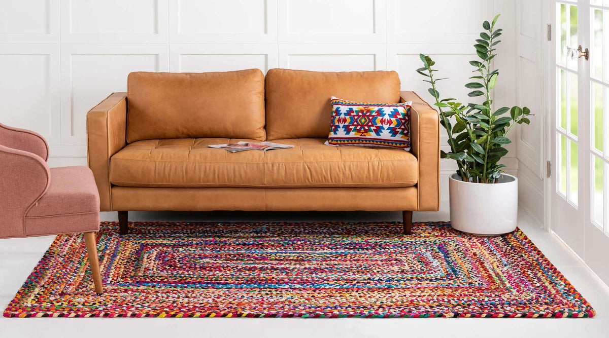 Rechteck Teppich Braided Chindi in Mehrfarbig von Hadorn™ - Lifestyle Image