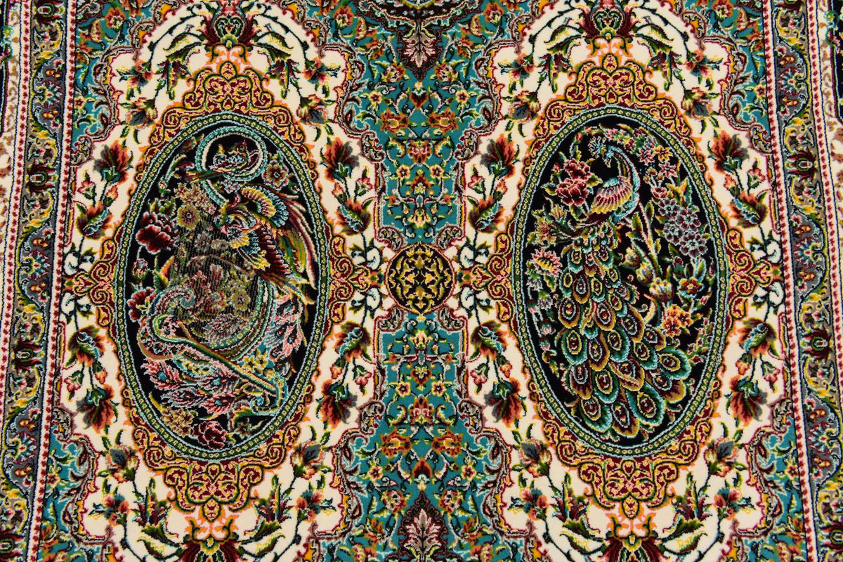 Rechteck Teppich Dynasty in Türkis von Hadorn™ - Lifestyle Image