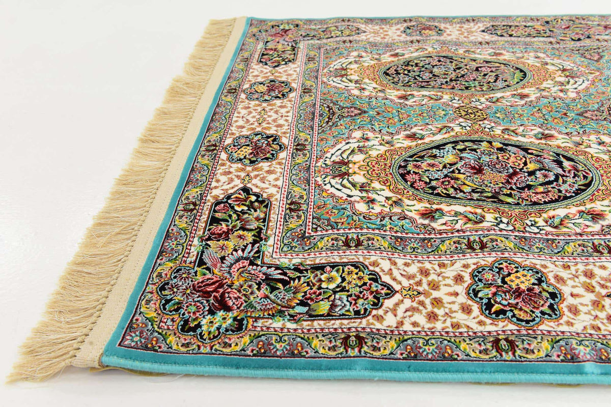 Rechteck Teppich Dynasty in Türkis von Hadorn™ - Lifestyle Image