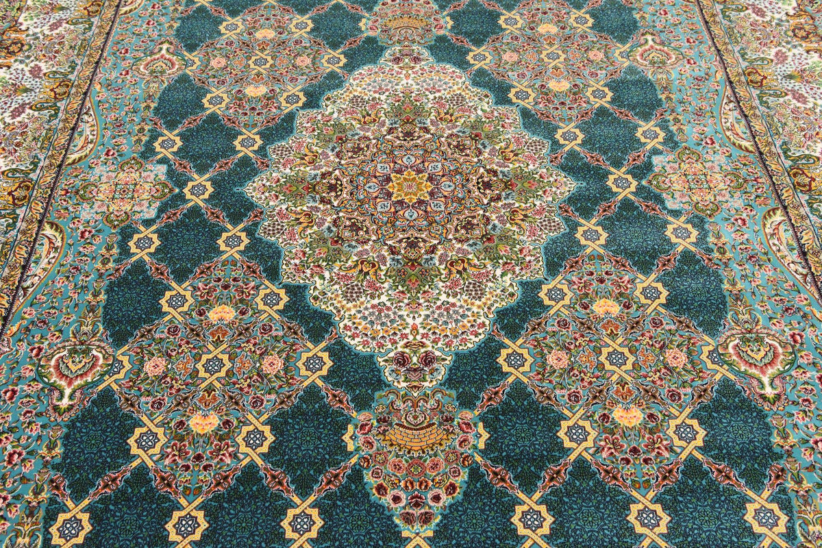 Rechteck Teppich Dynasty in Türkis von Hadorn™ - Lifestyle Image