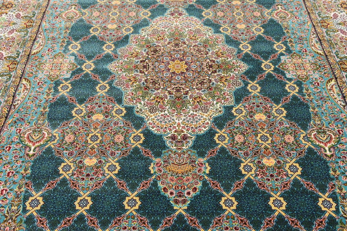 Rechteck Teppich Dynasty in Türkis von Hadorn™ - Lifestyle Image