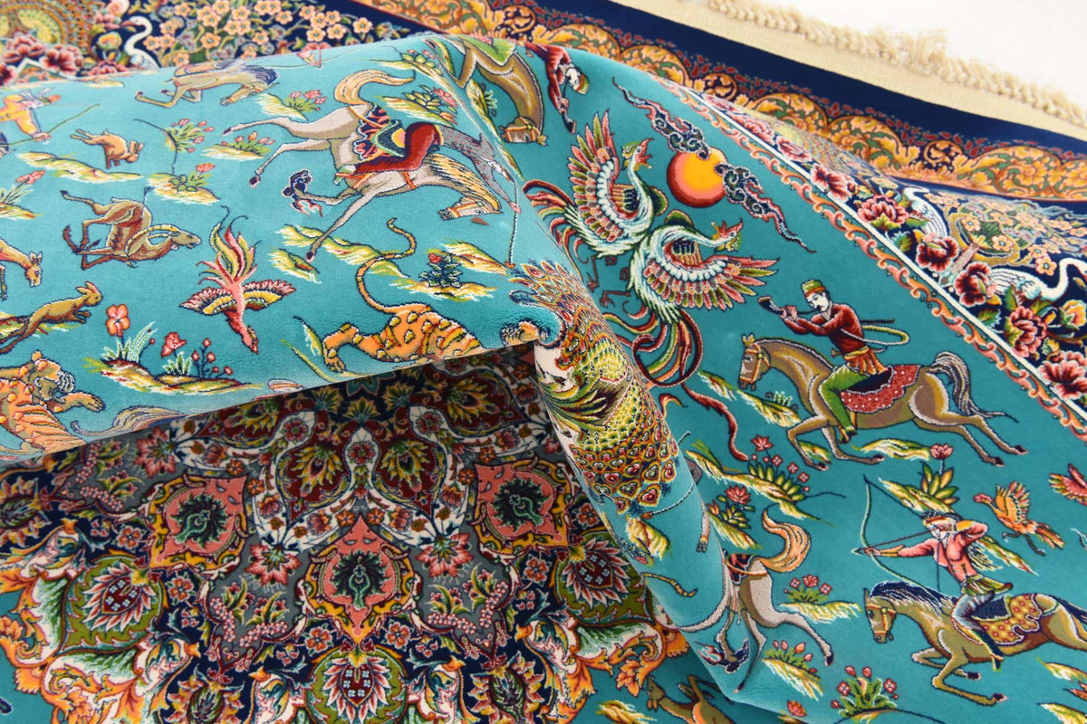 Rechteck Teppich Dynasty in Türkis von Hadorn™ - Lifestyle Image