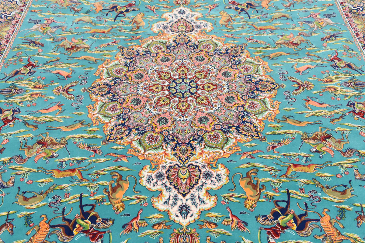 Rechteck Teppich Dynasty in Türkis von Hadorn™ - Lifestyle Image