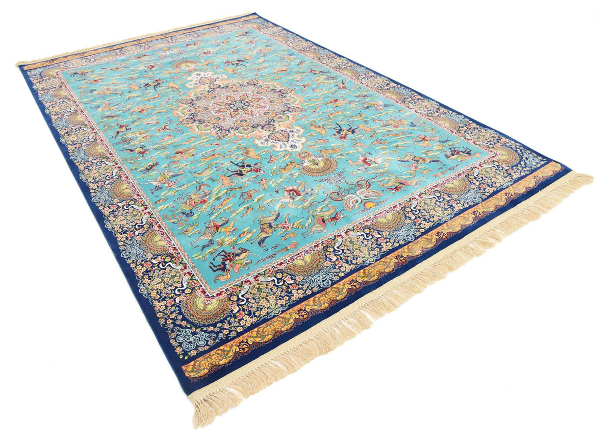 Rechteck Teppich Dynasty in Türkis von Hadorn™ - Lifestyle Image