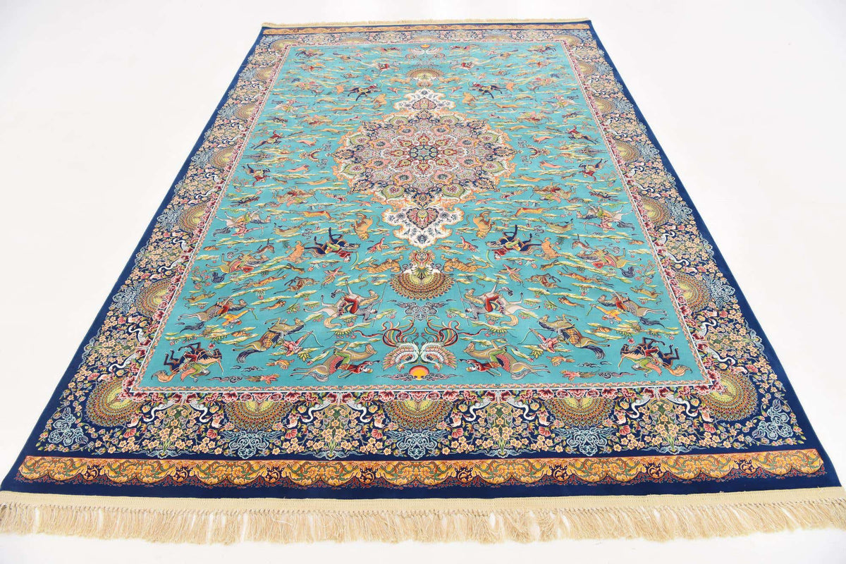 Rechteck Teppich Dynasty in Türkis von Hadorn™ - Lifestyle Image