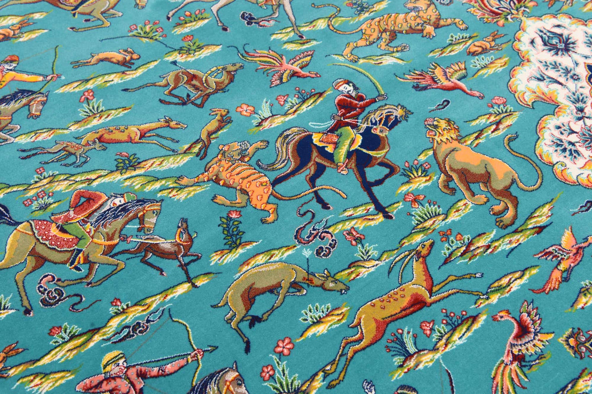 Rechteck Teppich Dynasty in Türkis von Hadorn™ - Lifestyle Image