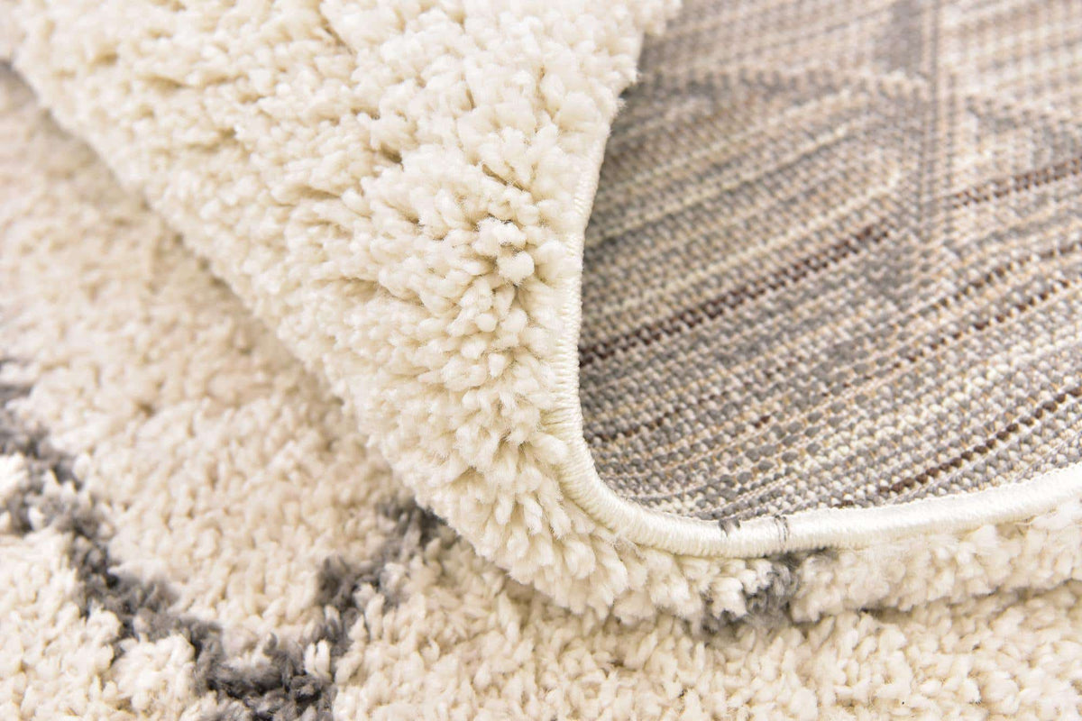 Rund Hochflorteppich Marrakesh Shag in Beige von Hadorn™ - Lifestyle Image