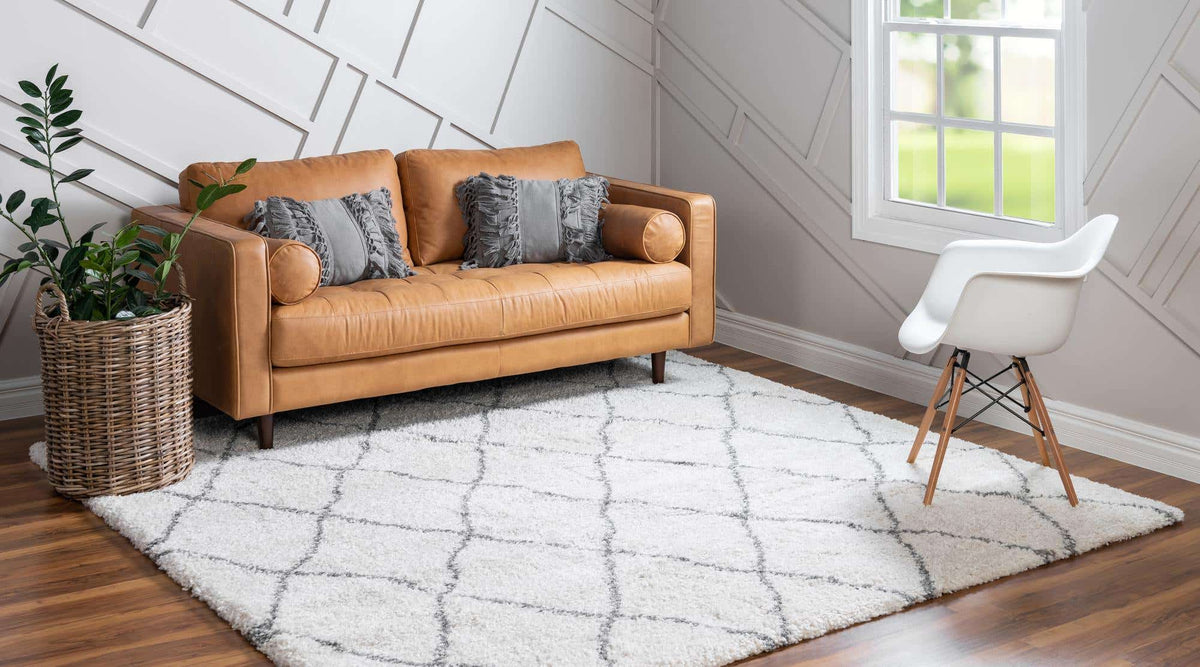 Quadratisch Hochflorteppich Marrakesh Shag in Beige von Hadorn™ - Lifestyle Image