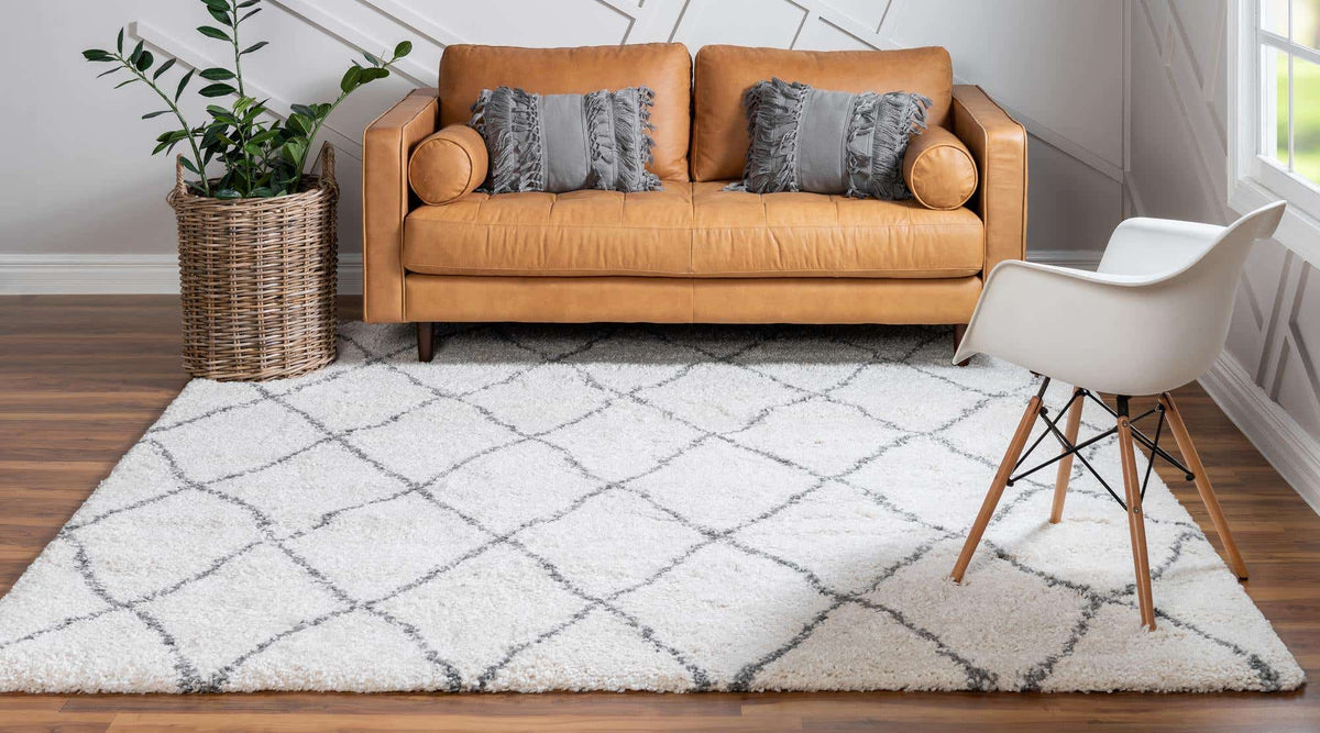 Quadratisch Hochflorteppich Marrakesh Shag in Beige von Hadorn™ - Lifestyle Image