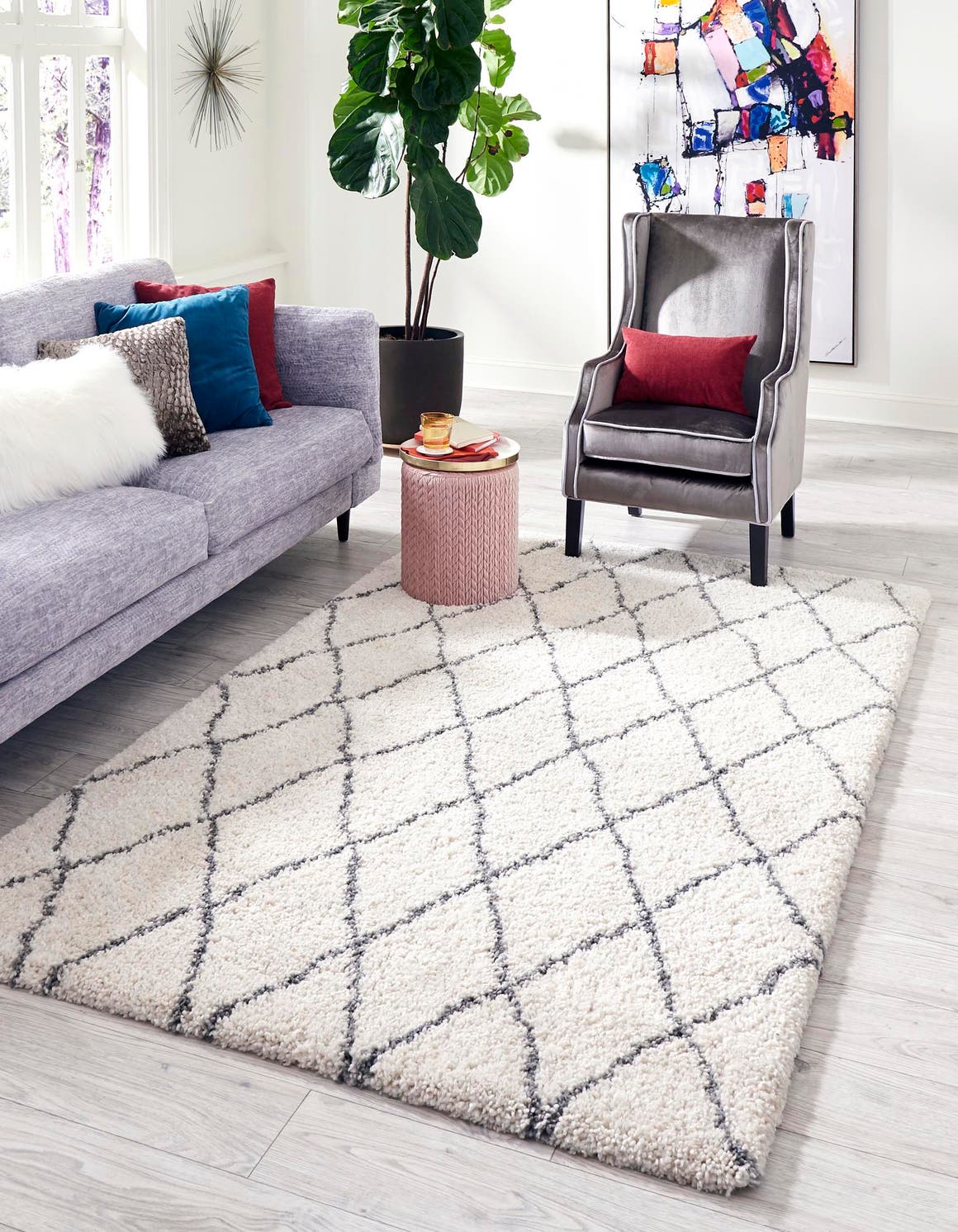 Rechteck Hochflorteppich Marrakesh Shag in Beige von Hadorn™ - Lifestyle Image