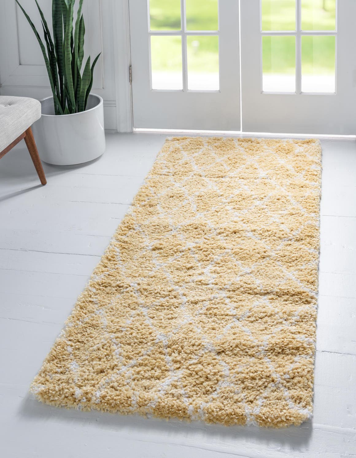 Läufer Hochflorteppich Marrakesh Shag in Gelb von Hadorn™ - Lifestyle Image