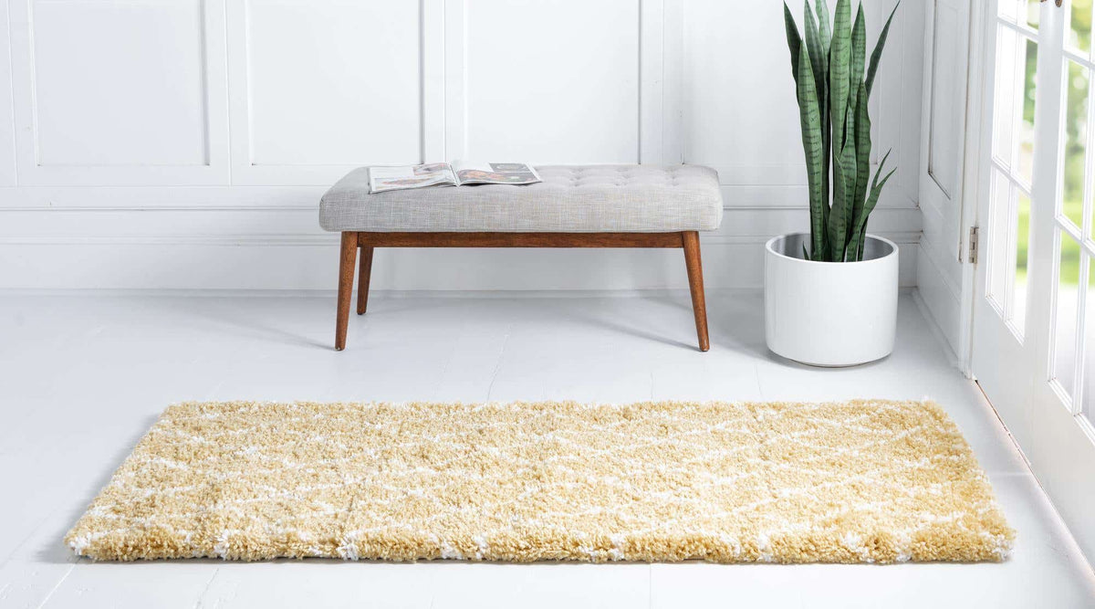 Läufer Hochflorteppich Marrakesh Shag in Gelb von Hadorn™ - Lifestyle Image