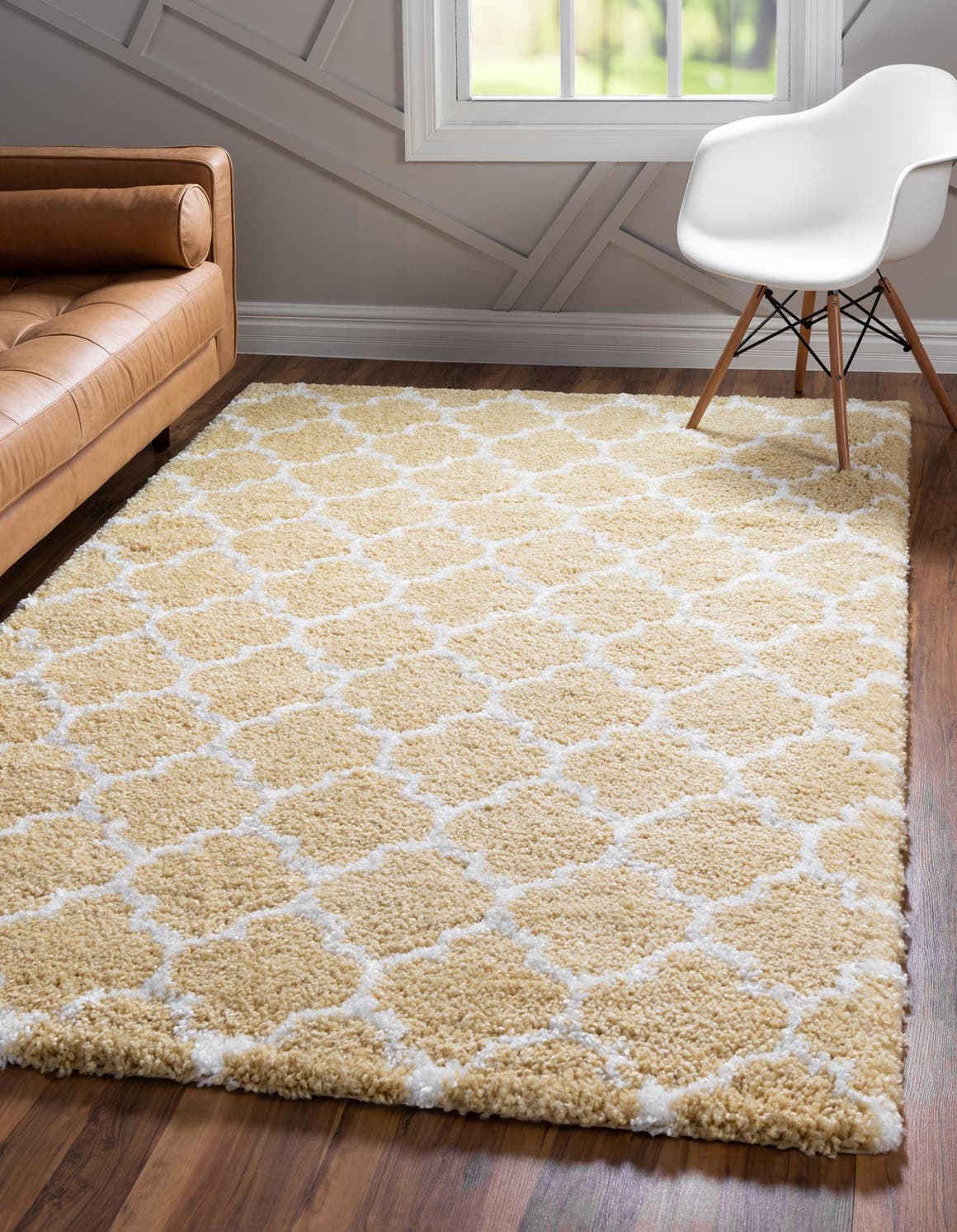 Rechteck Hochflorteppich Marrakesh Shag in Gelb von Hadorn™ - Lifestyle Image