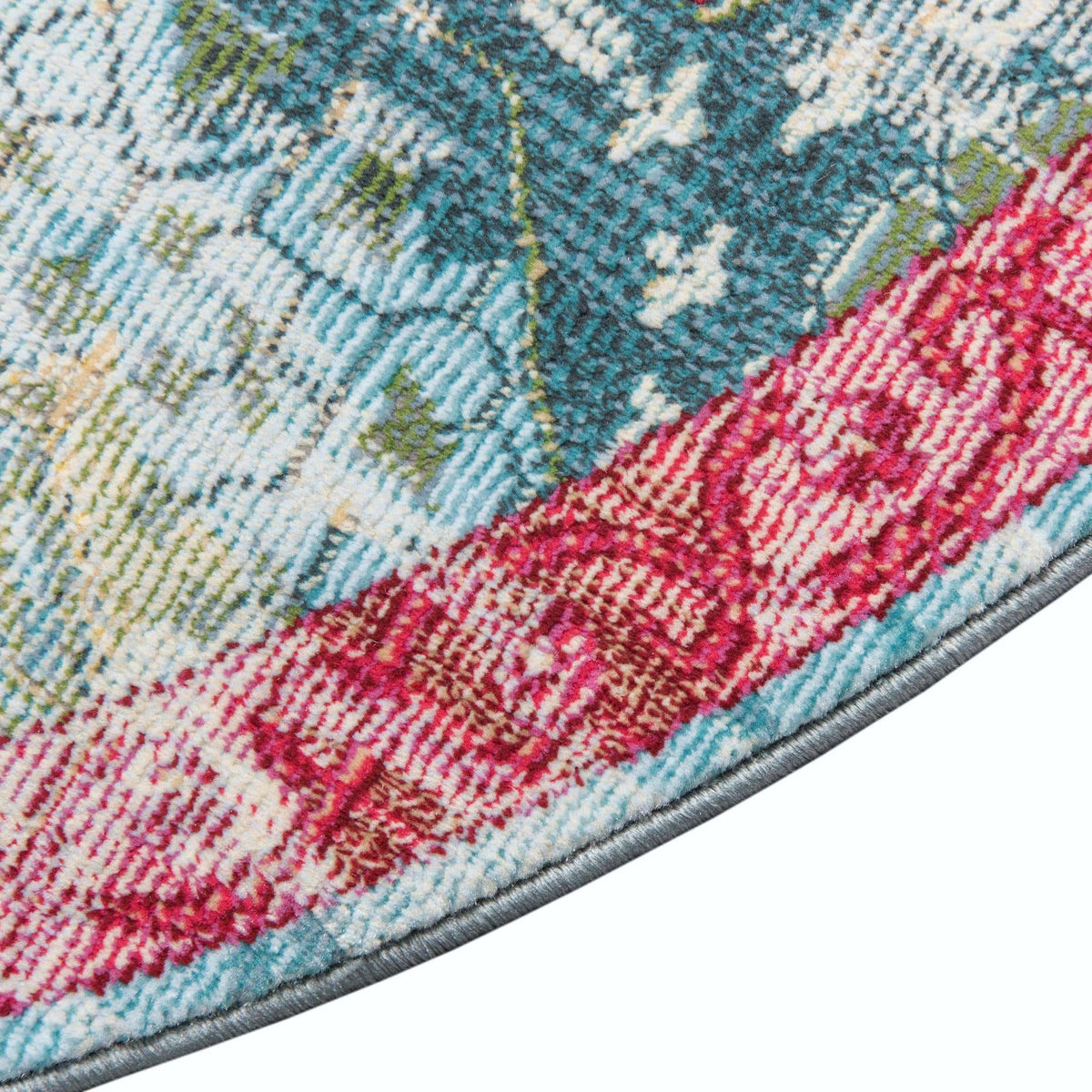 Rund Teppich Havana in Türkis von Hadorn™ - Lifestyle Image
