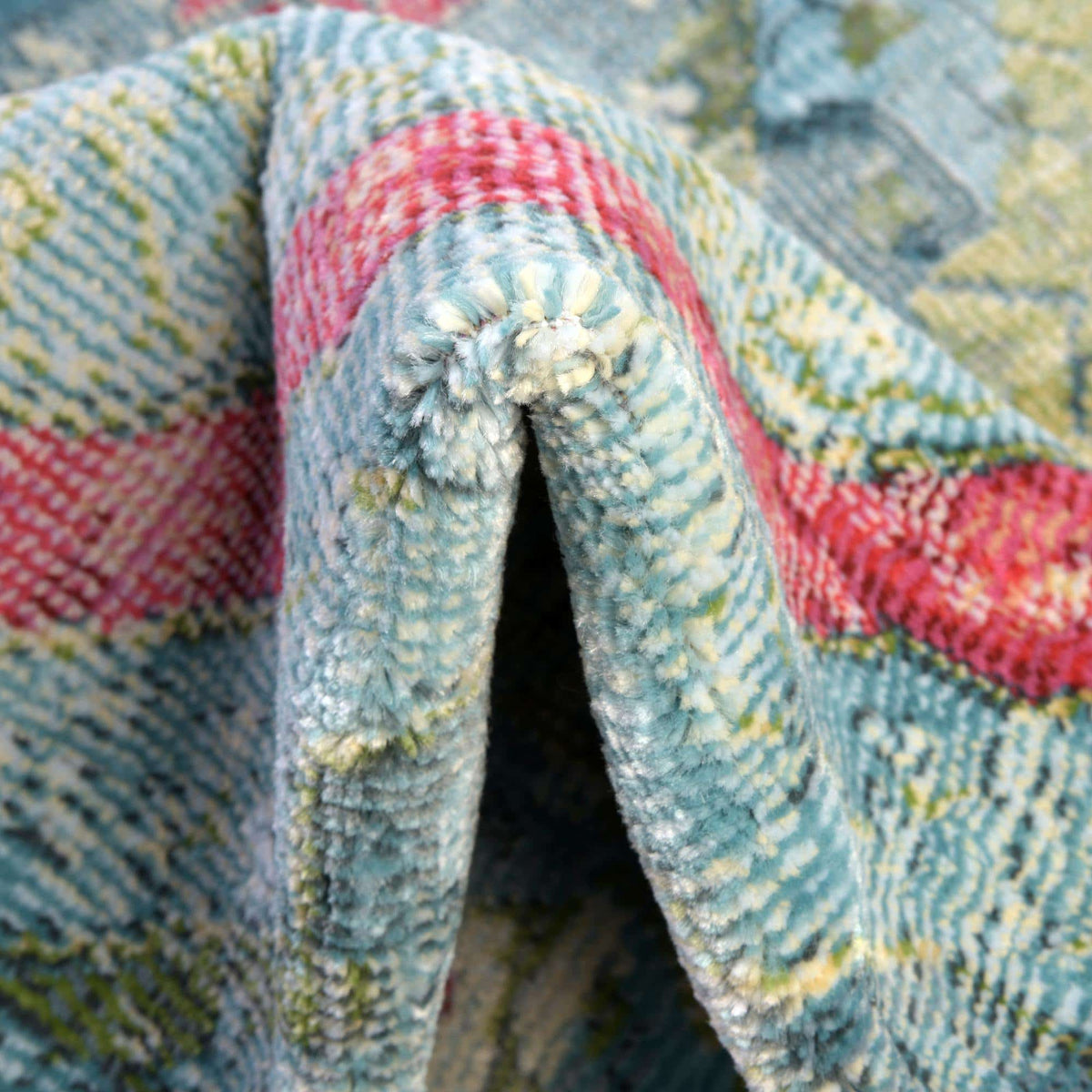 Rund Teppich Havana in Türkis von Hadorn™ - Lifestyle Image