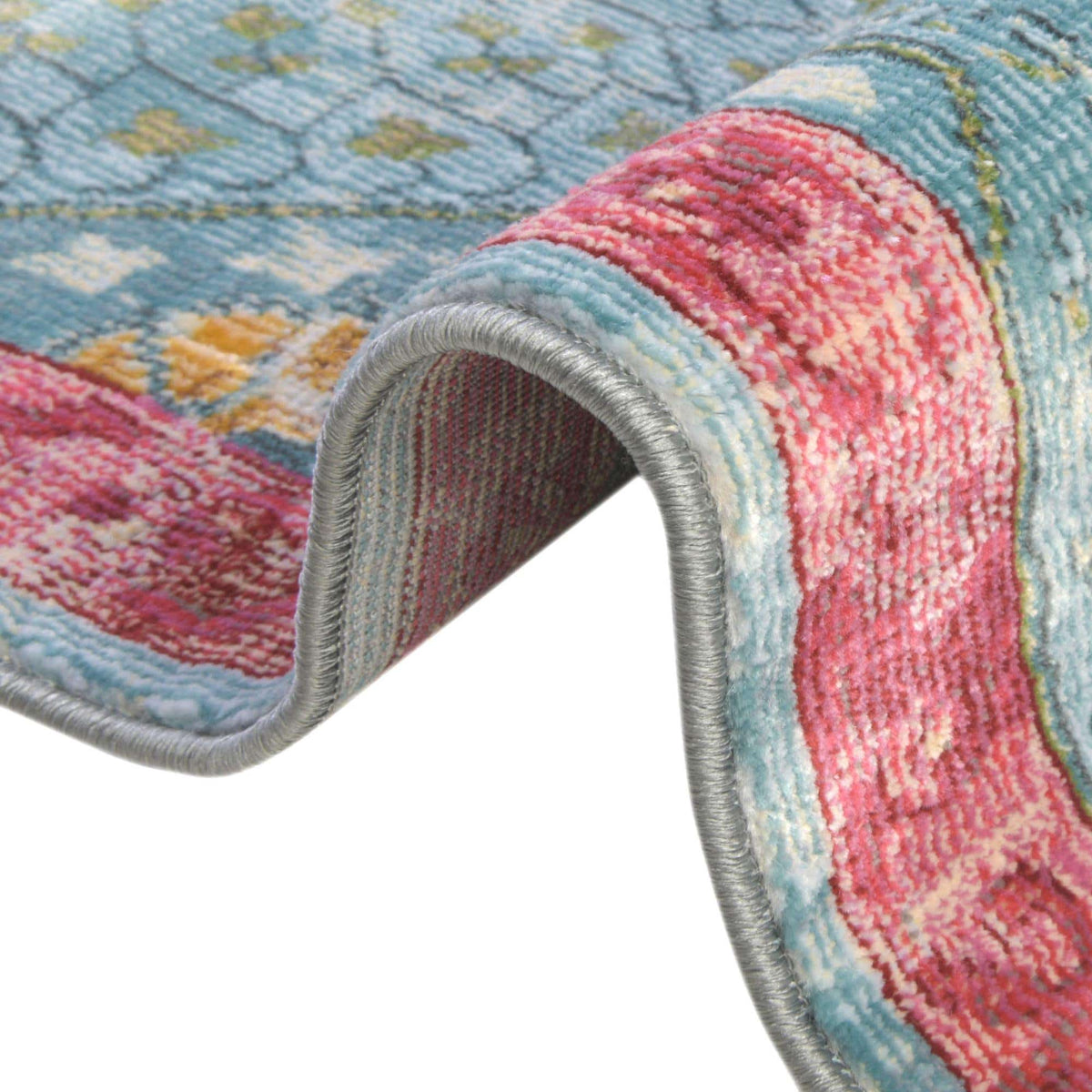 Rund Teppich Havana in Türkis von Hadorn™ - Lifestyle Image