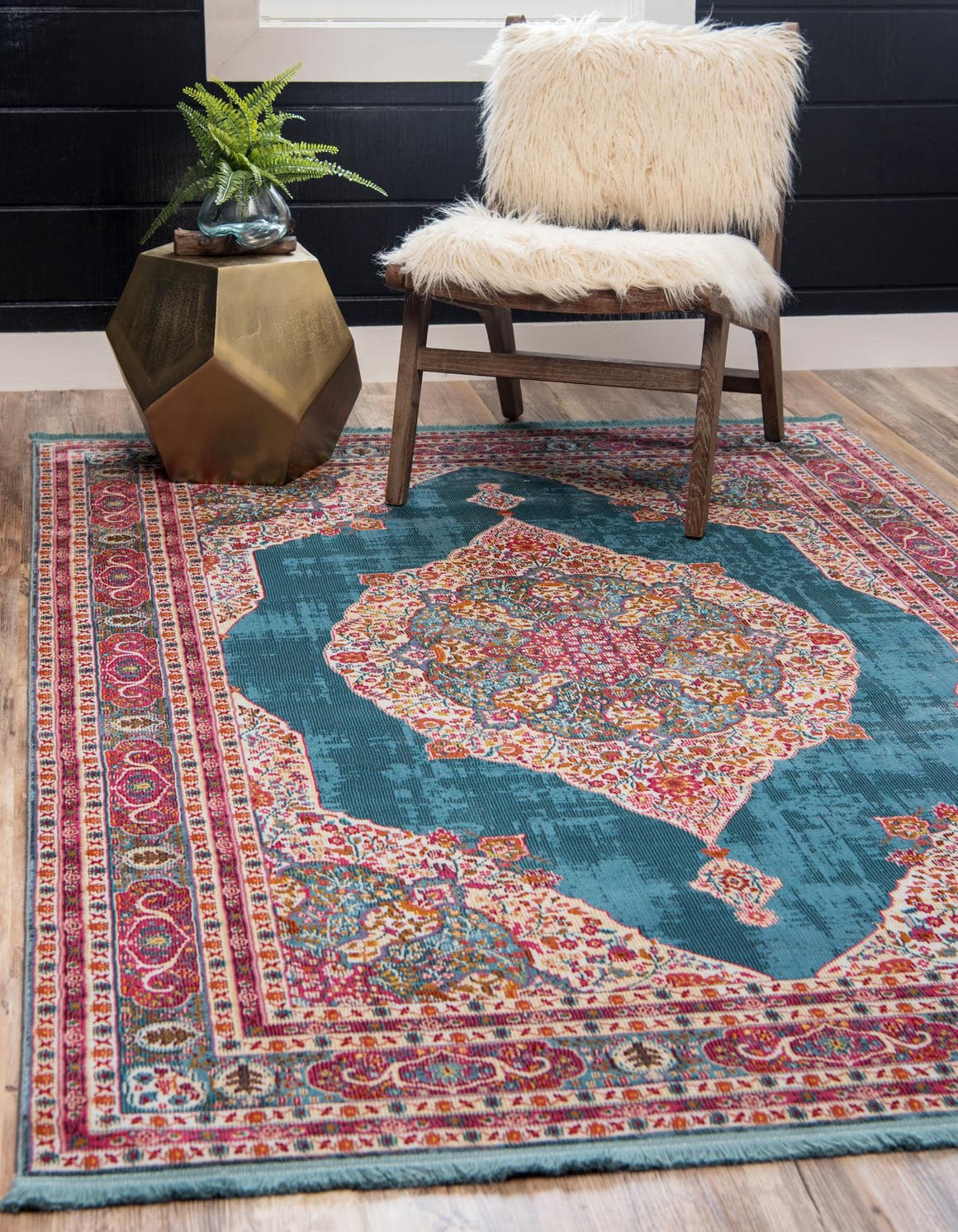 Rechteck Teppich Havana in Türkis von Hadorn™ - Lifestyle Image