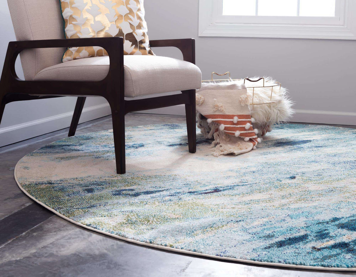 Rund Teppich Spectrum in Hellblau von Hadorn™ - Lifestyle Image