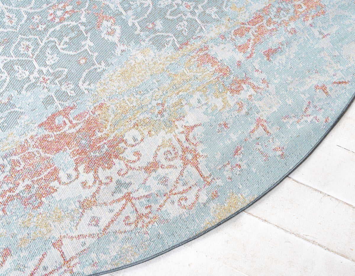 Rund Teppich Havana in Blau von Hadorn™ - Lifestyle Image