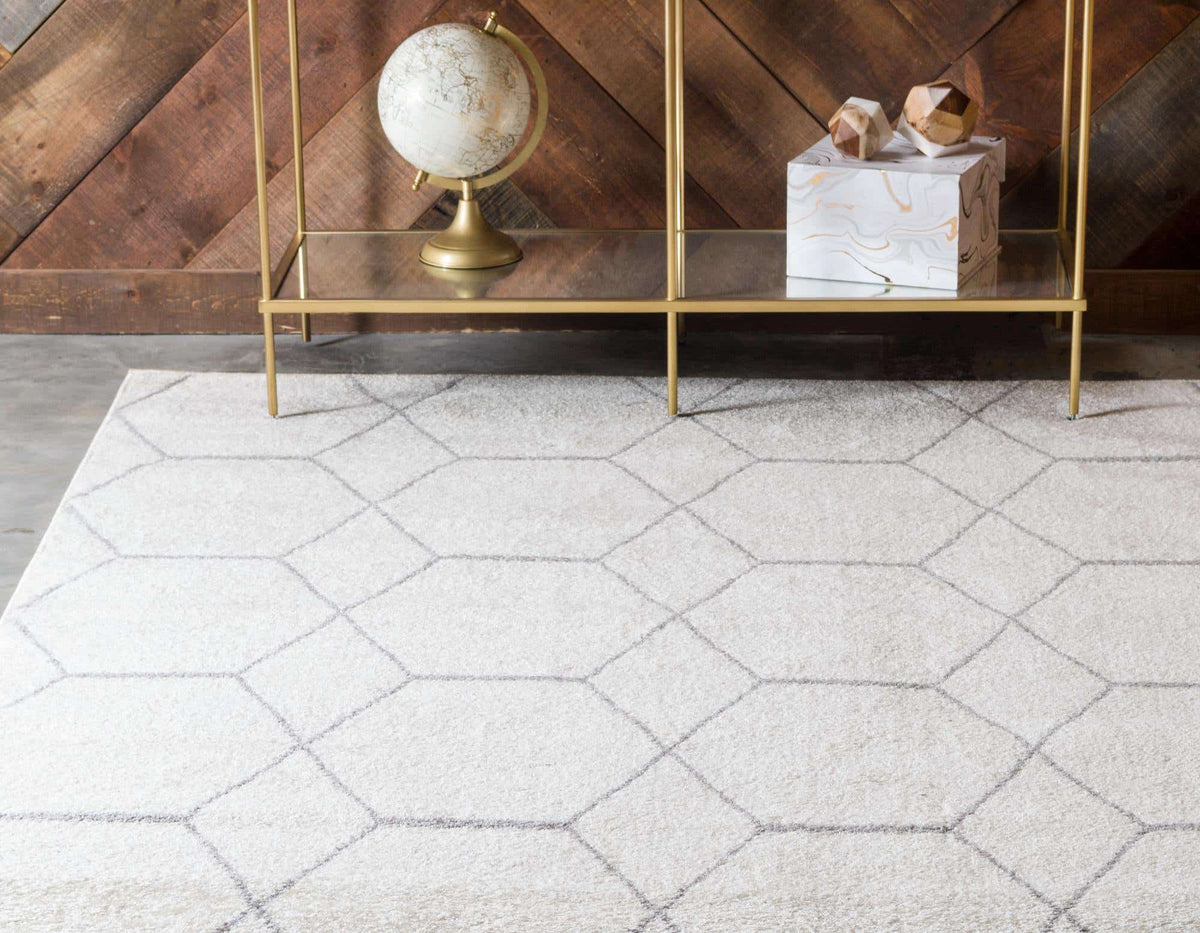 Rechteck Teppich Trellis Frieze in Elfenbein von Hadorn™ - Lifestyle Image