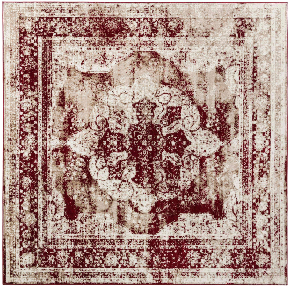 Quadratisch Teppich Monaco in Burgund von Hadorn™ - Lifestyle Image