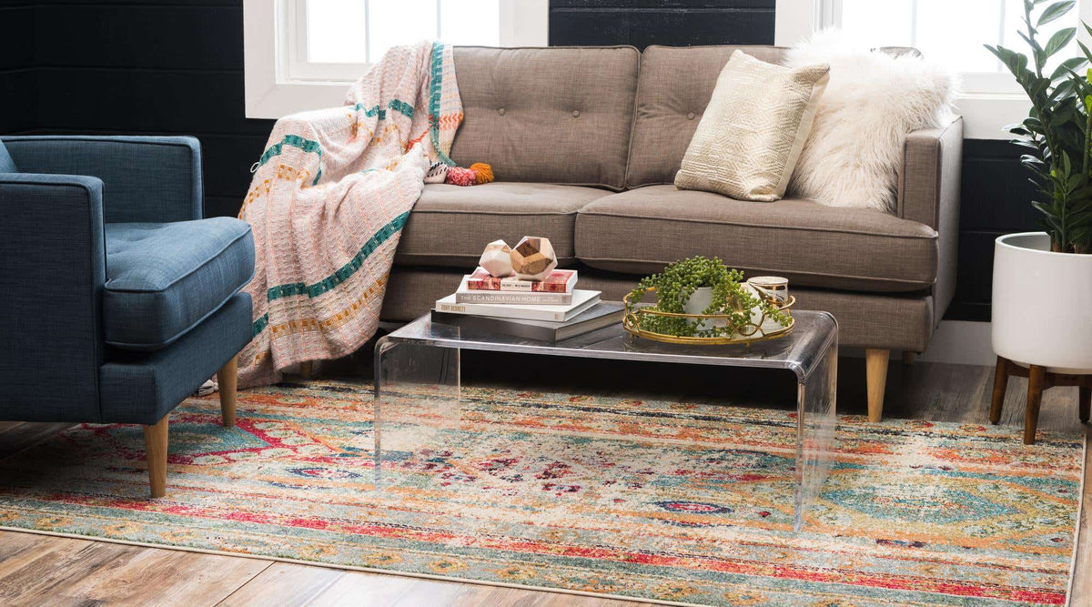 Rechteck Teppich Santa Fe in Blau von Hadorn™ - Lifestyle Image